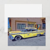 Yellow Havana Taxi Cab Postkarte (Vorne/Hinten)