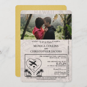Yellow Hawaii Pass Einladung zur Hochzeit