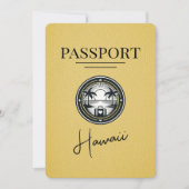 Yellow Hawaii Passport Save the Date (Vorderseite)