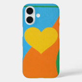 Yellow Heart Abstract Art Phone Case (Rückseite)