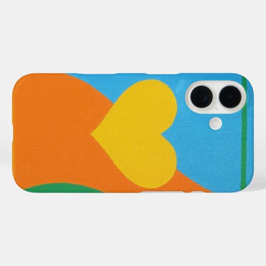 Yellow Heart Abstract Art Phone Case (Rückseite (Horizontal))