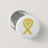Yellow Heart Awareness Ribbon Custom Art Buttone Button (Vorne & Hinten)