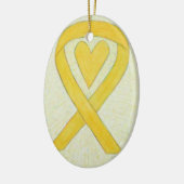 Yellow Heart Awareness Ribbon Keramik Art Collecti Keramik Ornament (Links)