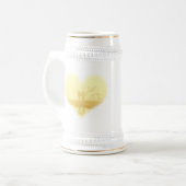 Yellow Heart Beach Hochzeit Bierglas (Vorderseite Links)