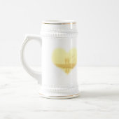 Yellow Heart Beach Hochzeit Bierglas (Links)
