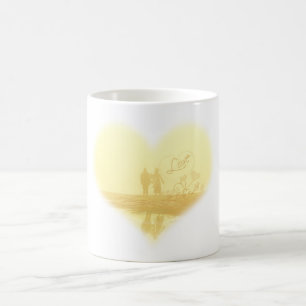 Yellow Heart Beach Hochzeit Kaffeetasse