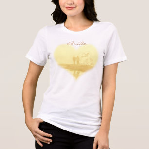 Yellow Heart Beach Hochzeit Tri-Blend Shirt