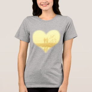 Yellow Heart Beach Hochzeit Tri-Blend Shirt
