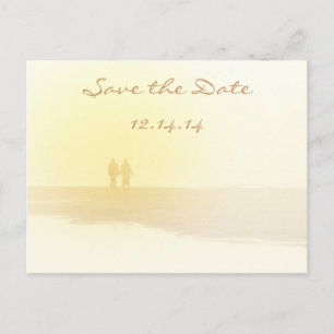 Yellow Heart Beach Save the Date Ankündigungspostkarte