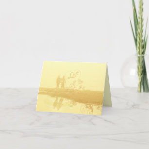 Yellow Heart Beach Wedding Thank You Dankeskarte