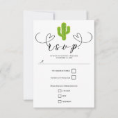 Yellow Heart Cactus Fiesta Liebe Wedding RSVP Karte (Vorderseite)