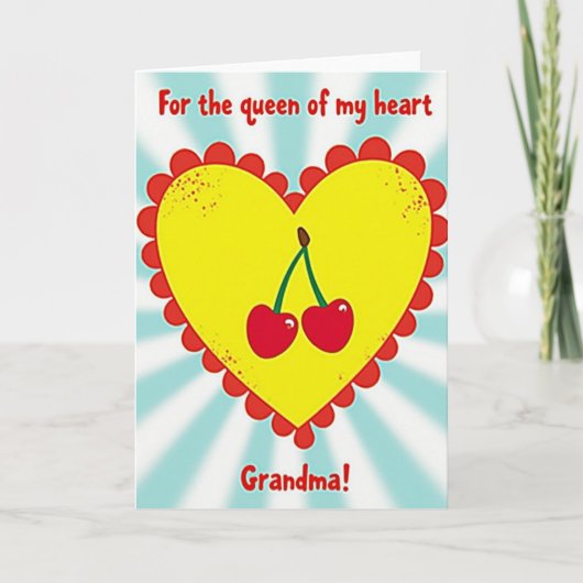 Yellow Heart Grandma Card Karte (Vorderseite)