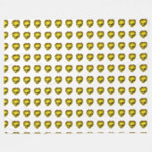 Yellow Heart Motif Fleecedecke (Vorderseite (Horizontal))