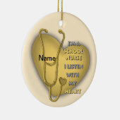Yellow Heart School Nurse Keramik Ornament (Rechts)