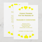 Yellow Hearts Design Hochzeit Programm (Vorne/Hinten)