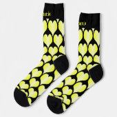 Yellow Hearts Design Personalisiert Socken (Linkes Detail)