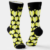 Yellow Hearts Design Personalisiert Socken (Gewinkelt)