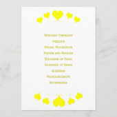 Yellow Hearts Design Wedding Programm (Rückseite)