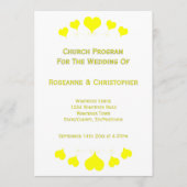 Yellow Hearts Design Wedding Programm (Vorderseite)