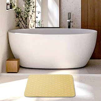 Yellow Hearts Pattern Bath Mat Badematte