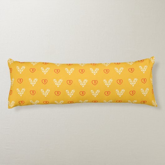 Yellow Hearts Pattern Body Pillow Seitenschläferkissen (Rückseite)