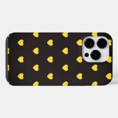 Yellow Hearts Pattern iPhone Hülle (Rückseite (Horizontal))