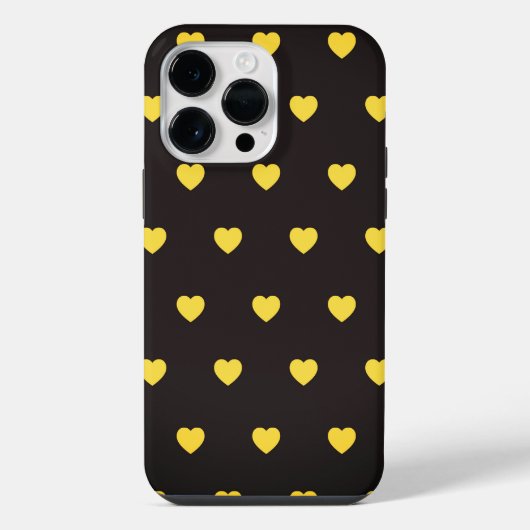 Yellow Hearts Pattern iPhone Hülle (Rückseite)