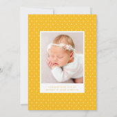 Yellow Hello Baby 2 Foto Birth Ankündigung (Rückseite)