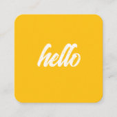 Yellow Hello Chic Bold Text Quadratische Visitenkarte (Vorderseite)