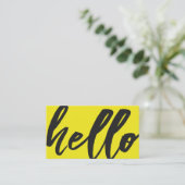 Yellow Hello | Extravagantes Script Sunshine Yello Visitenkarte (Stehend Vorderseite)