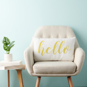 Yellow Hello Niedlich Hello oder Your Quote Lendenkissen