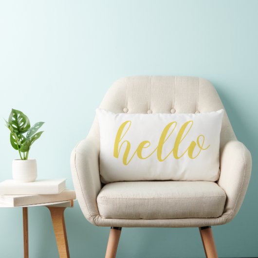 Yellow Hello Niedlich Hello oder Your Quote Lendenkissen (Stuhl )