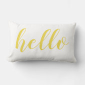 Yellow Hello Niedlich Hello oder Your Quote Lendenkissen (Vorderseite)