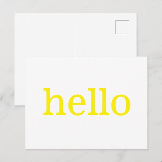 Yellow Hello Postcard Postkarte (Vorne/Hinten)