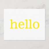 Yellow Hello Postcard Postkarte (Vorderseite)