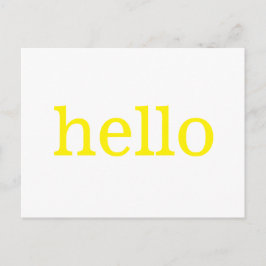 Yellow Hello Postcard Postkarte