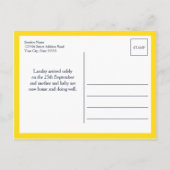 Yellow Hello World Foto Birth Stat Ankündigungspostkarte (Rückseite)