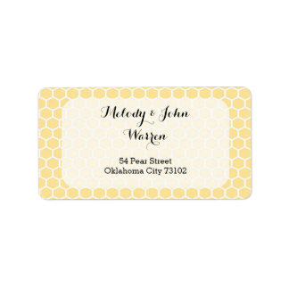 Yellow Hexagon Address Label Adressaufkleber