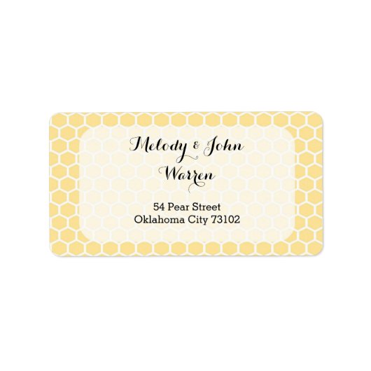 Yellow Hexagon Address Label Adressaufkleber (Vorne)