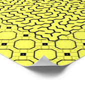 Yellow Hexagon Maze Poster (Ecke)