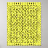 Yellow Hexagon Maze Poster (Vorne)