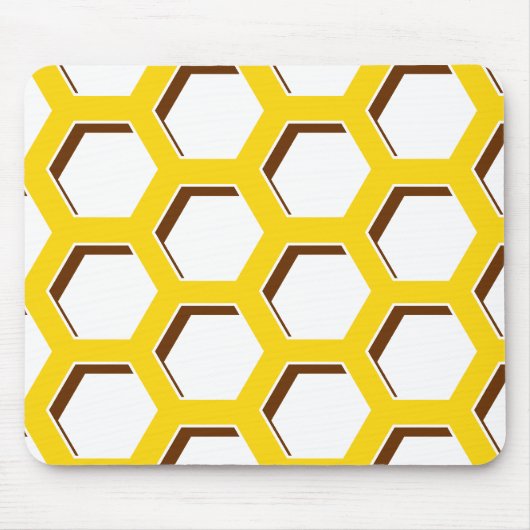 Yellow Hexagon Muster Mousepad (Vorne)