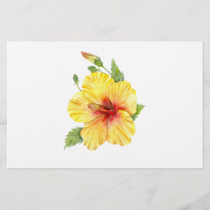 Yellow Hibiscus Botanical Briefpapier
