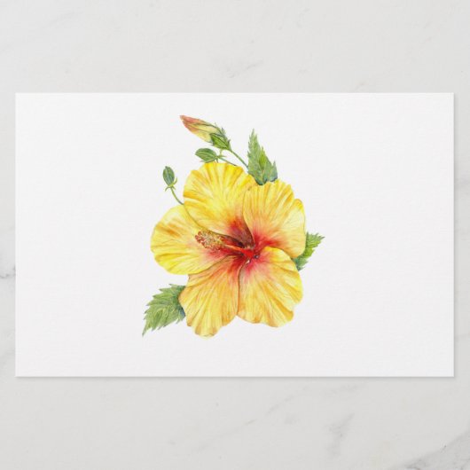 Yellow Hibiscus Botanical Briefpapier (Vorderseite)