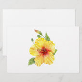 Yellow Hibiscus Botanical Briefpapier (Vorne/Hinten)
