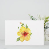 Yellow Hibiscus Botanical Briefpapier (Stehend Vorderseite)