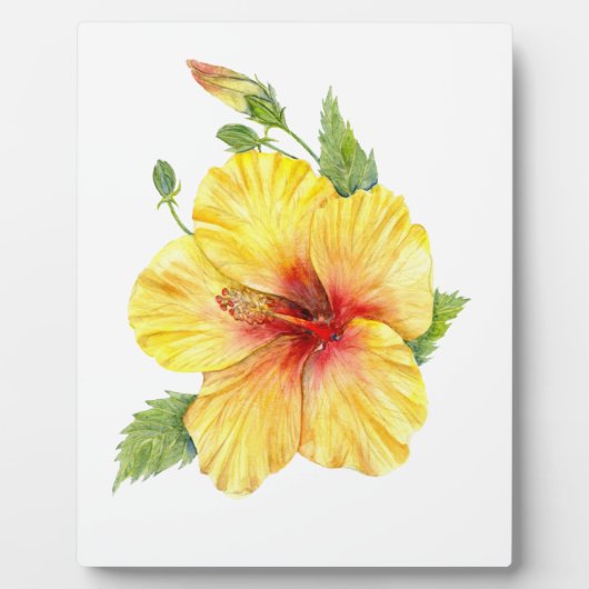 Yellow Hibiscus Botanical Fotoplatte (Vorderseite)