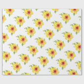 Yellow Hibiscus Botanical Geschenkpapier (Flach)