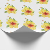 Yellow Hibiscus Botanical Geschenkpapier (Ecke)