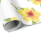 Yellow Hibiscus Botanical Geschenkpapier (Rolleneckpunkt)